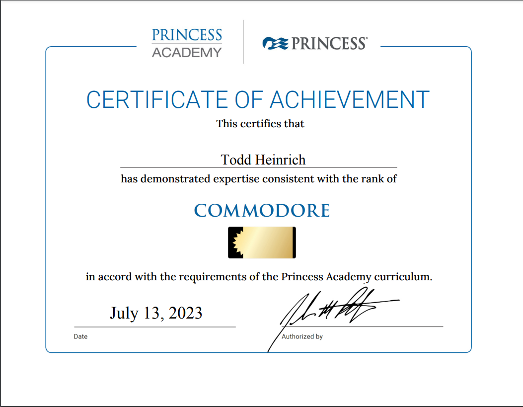 Read more about the article European Discovery Travel Earns Princess Cruise Lines highest level of travel certification.